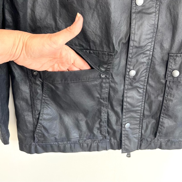 JOHN VARVATOS USA Black 100% Cotton Zip & Snap Long Sleeve Field Jacket Sz L NWT - Picture 7 of 16